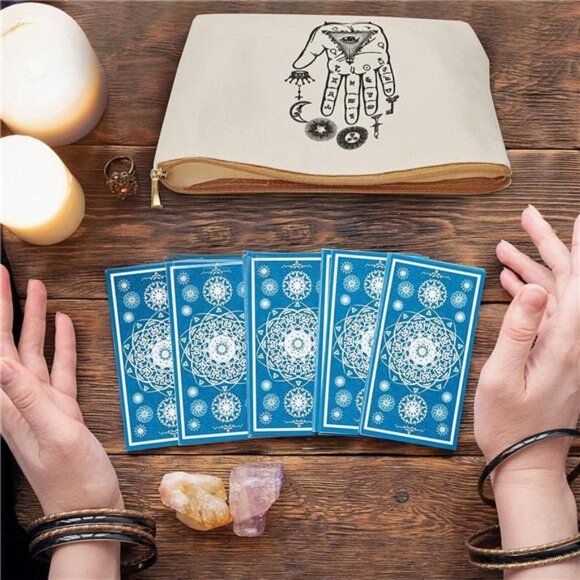 6 Pieces Gothic Moon Witch Tarot Toiletry Makeup Bags Zippered Cosmetics Bag - Picture 6 of 7